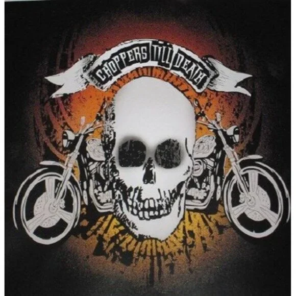 New Skull Choppers Till Death Motorcycle Bike SOFT Fleece Throw Gift Blanket NIP - Picture 2 of 2